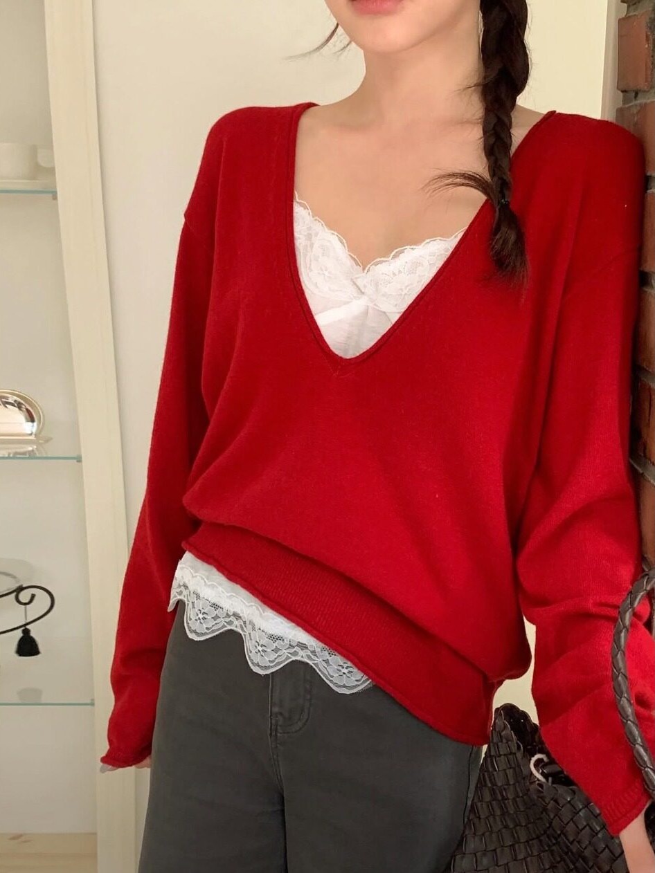 Chic Autumn Winter Women's Kni - Resin Vat ulasan dan harga