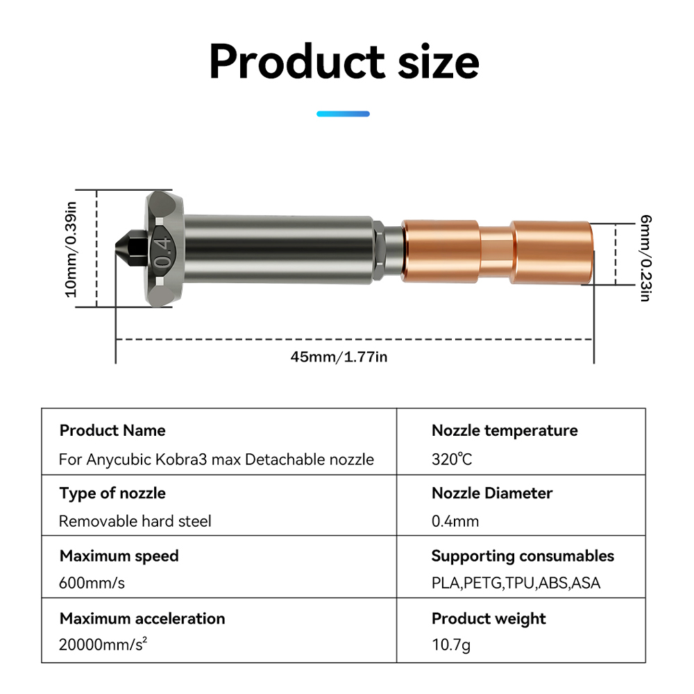 New Upgrade Nozzle For Anycubi - Hotend 0.4Mm ulasan dan harga