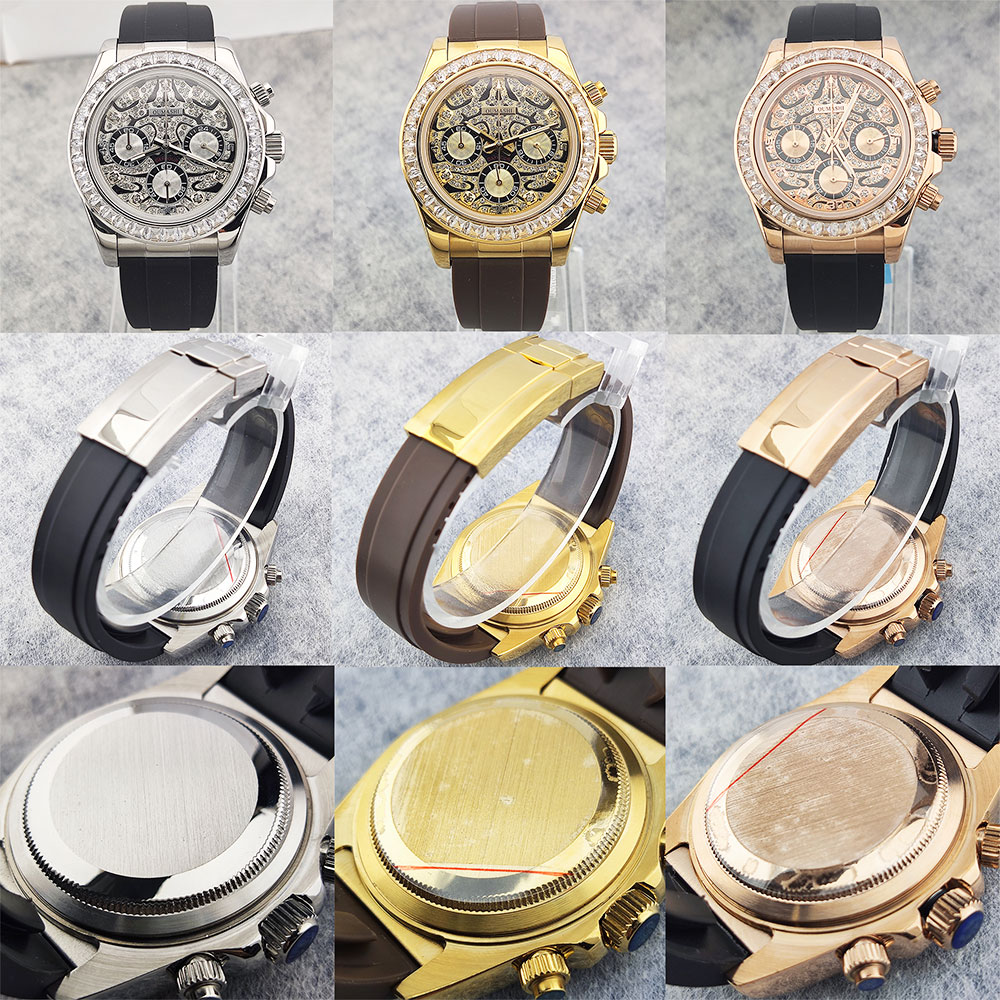 39mm Men's Watch VK63 Movement - Glass Bed ulasan dan harga