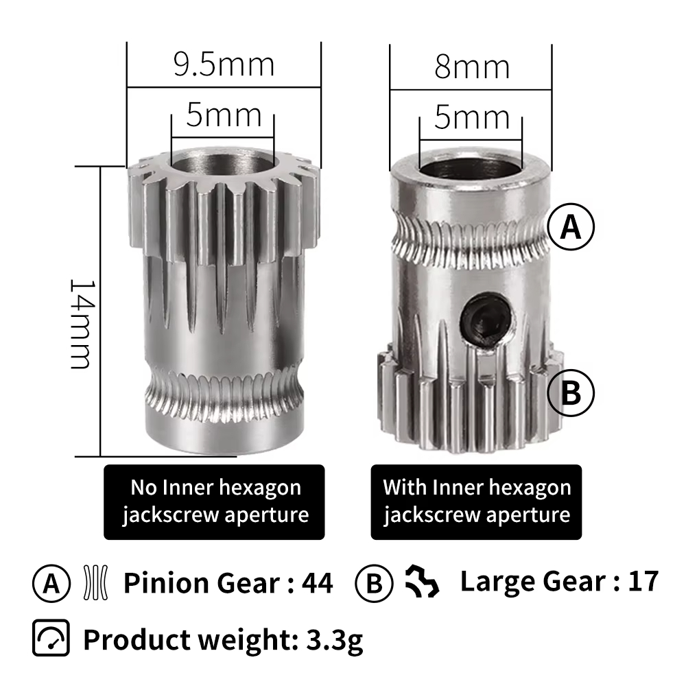 Dual Drive Gear Hardened Steel - Direct Drive Extruder ulasan dan harga