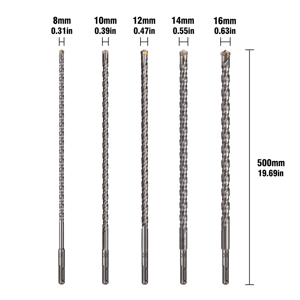 500mm Extended SDS Plus Cross  - Nozzle Tungsten ulasan dan harga