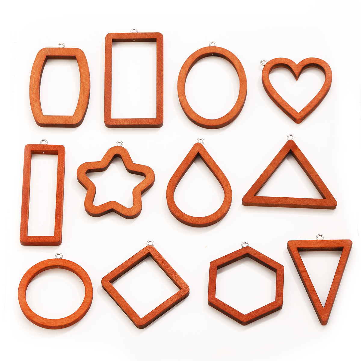 10PCS Triangle Rectangle Wood  - Uv Resin ulasan dan harga